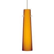 Besa Lighting XP-567480-SN-277-DIM010 - Besa Camino Pendant Satin Nickel Amber Matte 1x50W Halogen, 277V, 0-10V Dimming