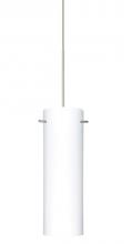 Besa Lighting 1XT-493007-LED-SN - Besa Copa Pendant, Opal Matte, Satin Nickel, 1x5W LED