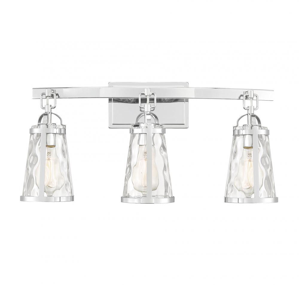 Albany 3-Light Bathroom Vanity Light in Polished Chrome