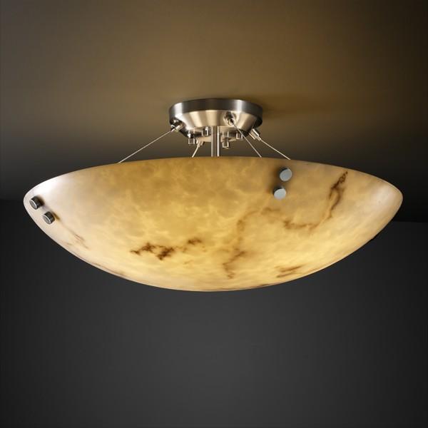 36" Semi-Flush Bowl w/ CONCENTRIC SQUARES FINIALS