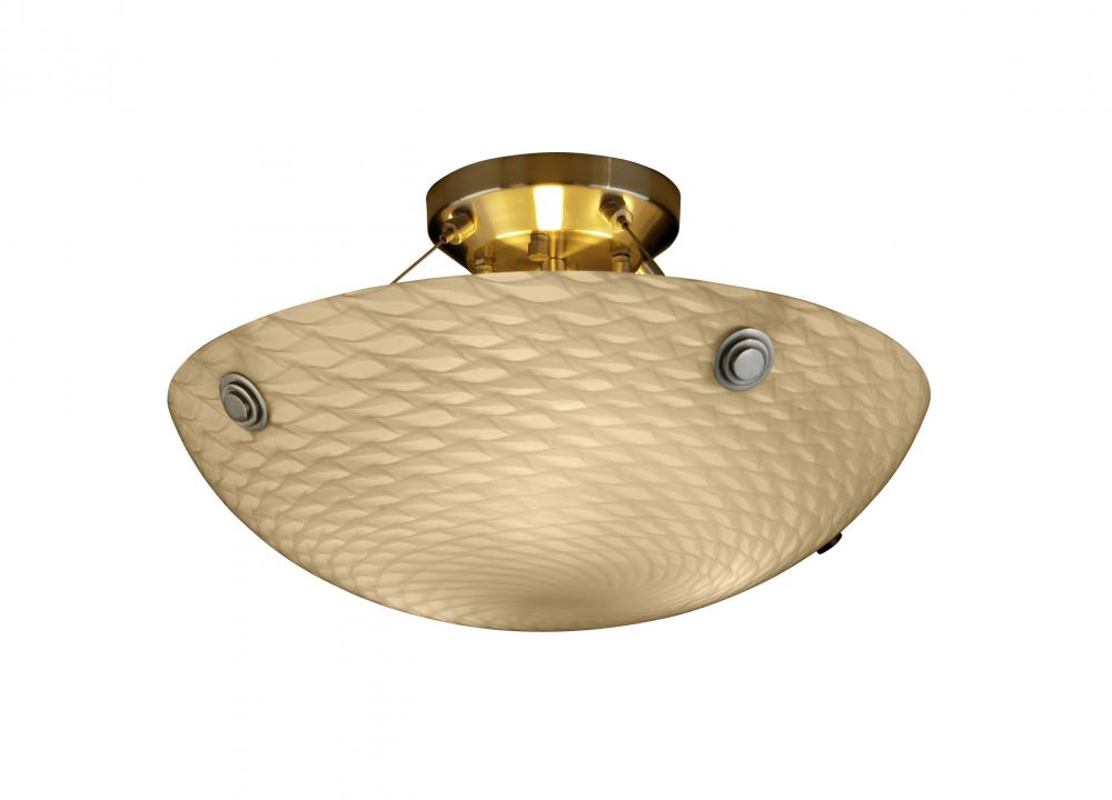 18" Semi-Flush Bowl w/ Finials