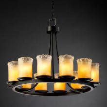 Justice Design Group GLA-8768-16-WHTW-DBRZ - Dakota 12-Light Ring Chandelier (Short)