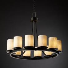 Justice Design Group POR-8768-10-PLET-DBRZ - Dakota 12-Light Ring Chandelier (Short)