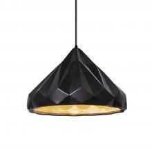 Justice Design Group CER-6450-CBGD-MBLK-BKCD-LED1-700 - Geometric 1-Light LED Pendant