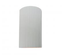 Justice Design Group CER-5745W-WTWT - Large ADA LED Pleated Cylinder Wall Sconce (Outdoor)