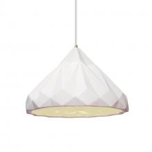 Justice Design Group CER-6450-WHT-ABRS-WTCD-LED1-700 - Geometric 1-Light LED Pendant