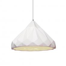 Justice Design Group CER-6450-WHT-CROM-WTCD-LED1-700 - Geometric 1-Light LED Pendant