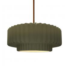 Justice Design Group CER-6553-MGRN-BRSS-RIGID - Medium Tier Pleated 1-Light Pendant