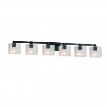 Justice Design Group FSN-8436-55-SEED-MBLK - Regency 6-Light Bath Bar