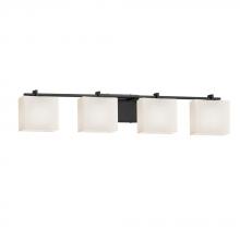 Justice Design Group FSN-8444-55-OPAL-MBLK-LED4-2800 - Era 4-Light LED Bath Bar