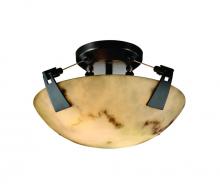 Justice Design Group FAL-9630-35-MBLK-LED-2000 - 14" Semi-Flush Bowl w/ Tapered Clips