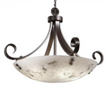 Justice Design Group FAL-9742-25-DBRZ-F4-LED-5000 - 24" Pendant Bowl - Scrolls w/ Finials