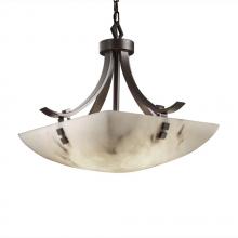 Justice Design Group FAL-9751-25-DBRZ-F4-LED-3000 - 18" Pendant Bowl - Flat Bars w/ Finials