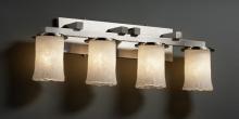 Justice Design Group GLA-8774-16-WHTW-MBLK - Dakota 4-Light Straight-Bar Bath Bar