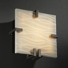 Justice Design Group PNA-5550-WAVE-BLKN-LED-1000 - Clips Square Wall Sconce (ADA)