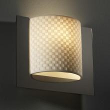 Justice Design Group PNA-5560-CHKR-BLKN-LED-1000 - Framed Square 3-Sided Wall Sconce (ADA)