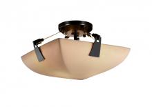 Justice Design Group PNA-9630-25-SMTH-MBLK-LED-2000 - 14" Semi-Flush Bowl w/ Tapered Clips