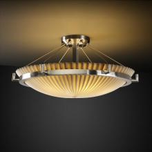 Justice Design Group PNA-9682-35-PLET-MBLK-LED-5000 - 24" Round Bowl Semi-Flush w/ Ring