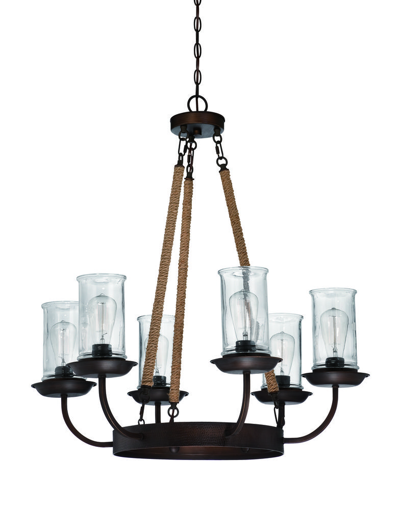 Thornton 6 Light Chandelier in Aged Bronze Brushed