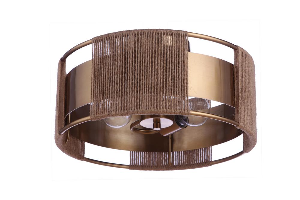 Kensey 2 Light Semi Flush in Satin Brass