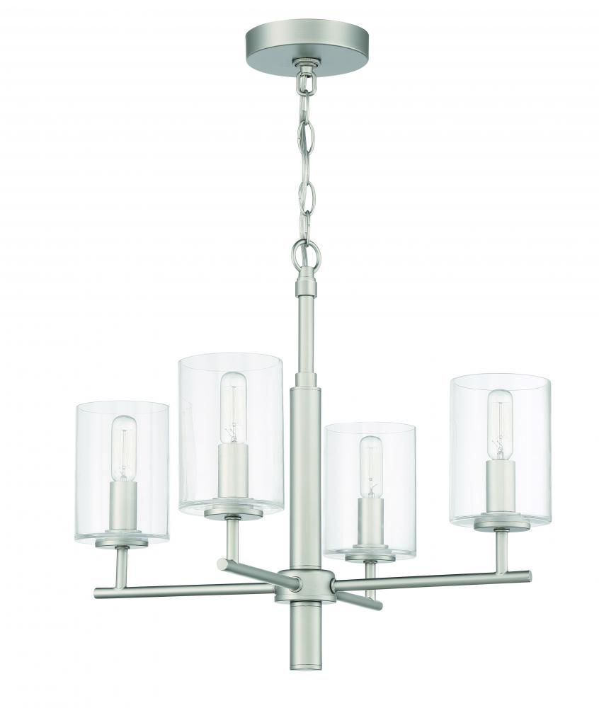 Hailie 4 Light Chandelier in Satin Nickel