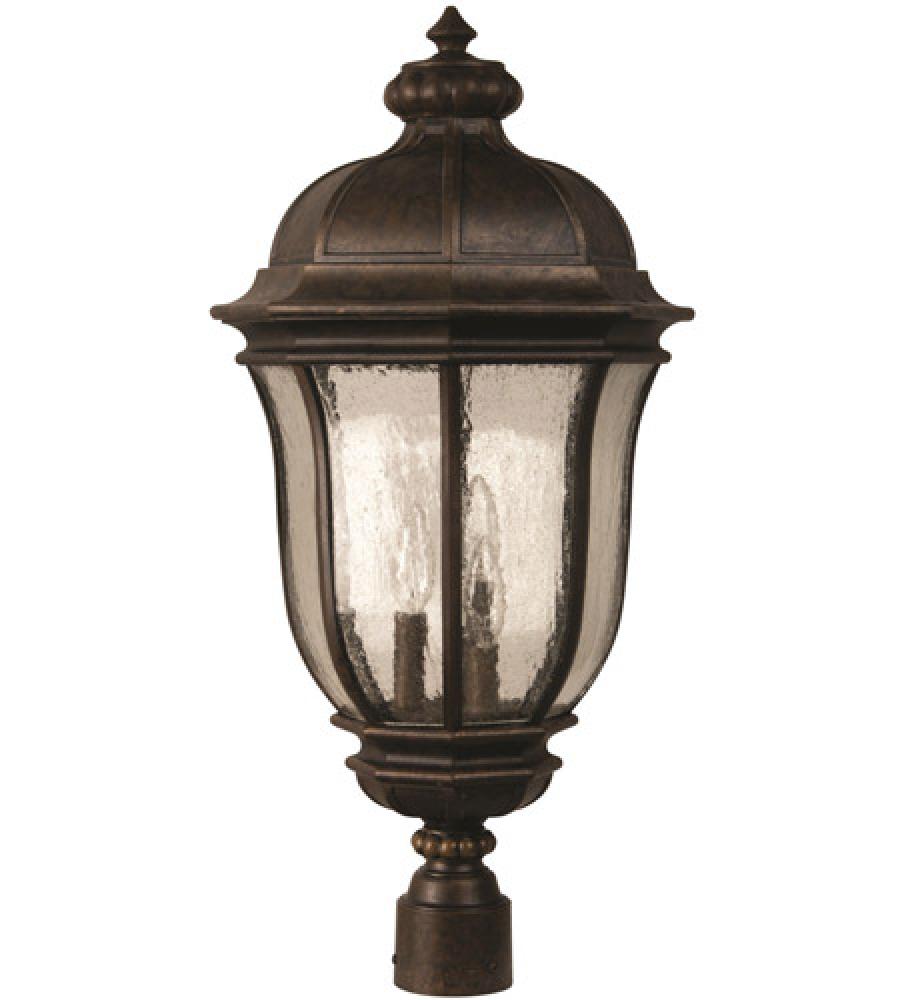 Harper 3 Light Outdoor Post Mount in Peruvian Bronze Outdoor