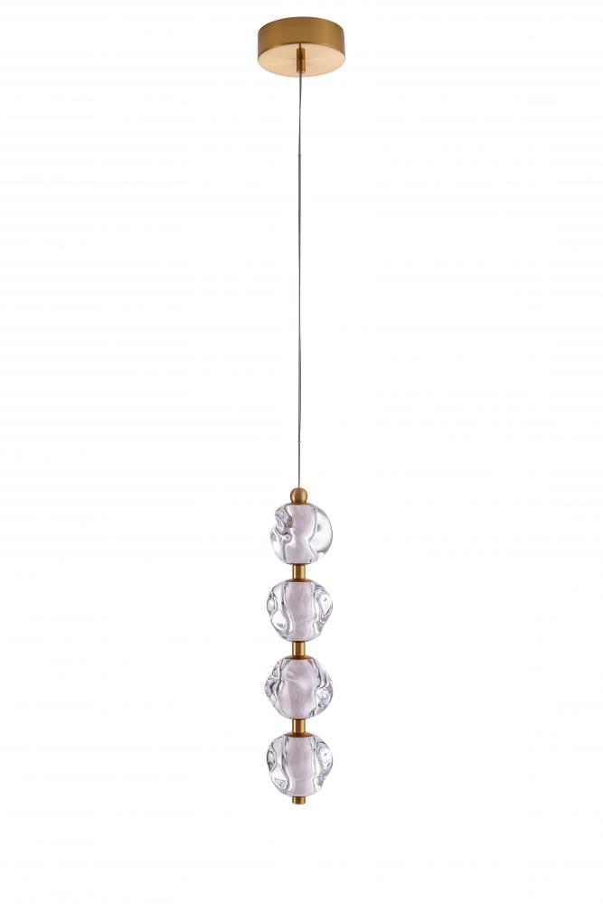 Jackie 4 Light LED Pendant in Satin Brass