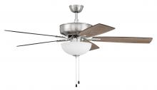 Craftmade P211BNK5-52DWGWN - 52" Pro Plus 211 in Brushed Polished Nickel w/ Drifwood/Grey Walnut Blades