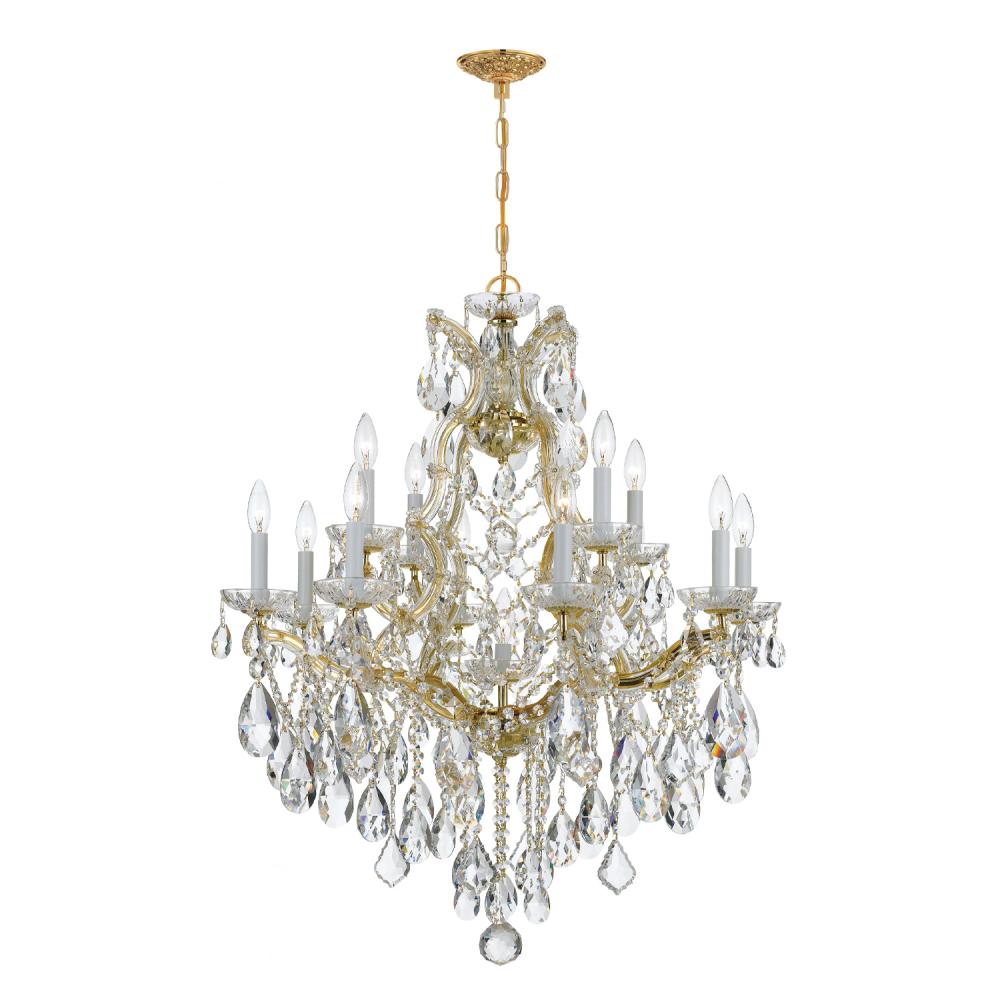 Maria Theresa 13 Light Swarovski Strass Crystal Gold Chandelier