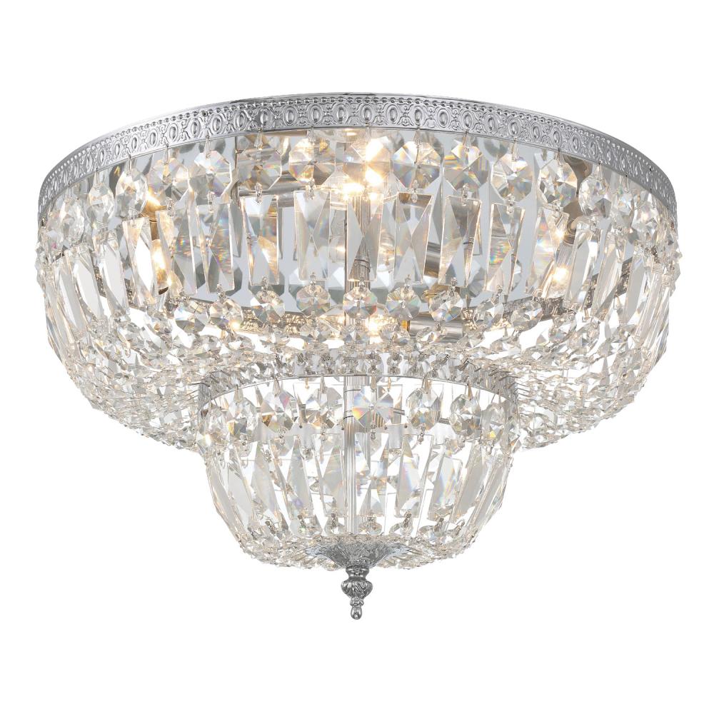 Crystorama 4 Light Swarovski Strass Crystal Polished Chrome Flush Mount