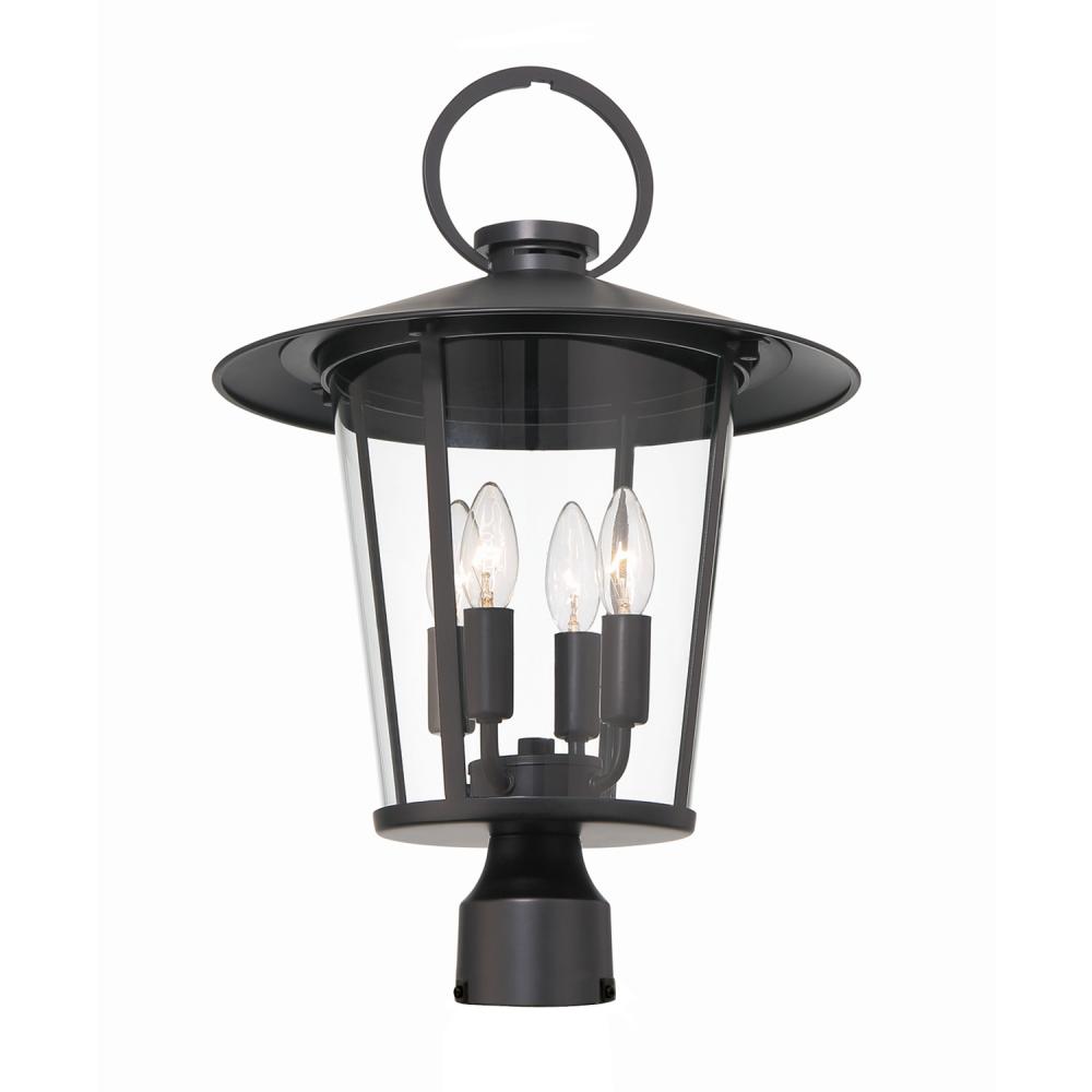 Andover 4 Light Matte Black Outdoor Post