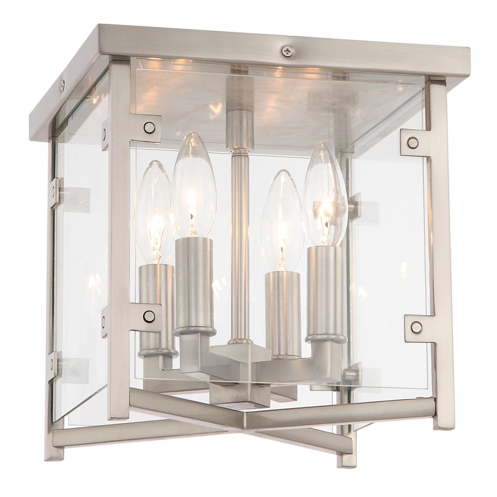 Danbury 4 Light Brushed Nickel Flush Mount