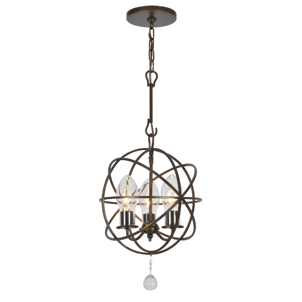 Solaris 3 Light English Bronze Sphere Outdoor Pendant