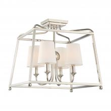 Crystorama 2243-PN - Libby Langdon Sylvan 4 Light Polished Nickel Semi Flush Mount