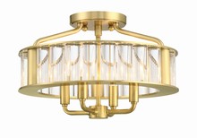 Crystorama FAR-6000-AG - Libby Langdon Farris 4 Light Aged Brass Semi Flush Mount