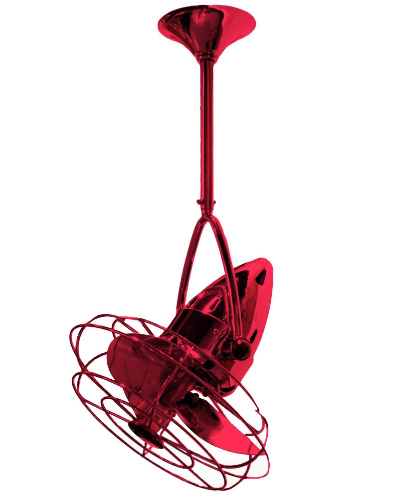 Jarold Direcional ceiling fan in Rubi (Red) finish with metal blades.