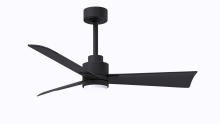 Matthews Fan Company AKLK-BK-BK-42 - Alessandra 3-blade transitional ceiling fan in matte black finish with matte black blades. Optimiz