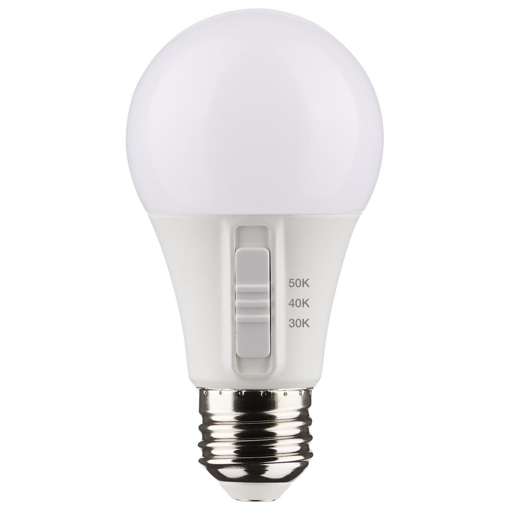 9 Watt A19 LED; Medium Base; CCT Selectable; White Finish; 90 CRI; 120 Volt