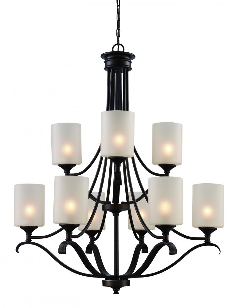 9LT CHANDELIER-CURVED ENDS-ROB