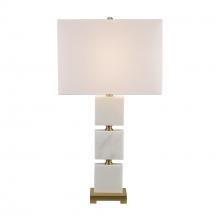 Trans Globe RTL-9166 WG-AG - Laurel 1 - Light White and Gold Marble Table Lamp