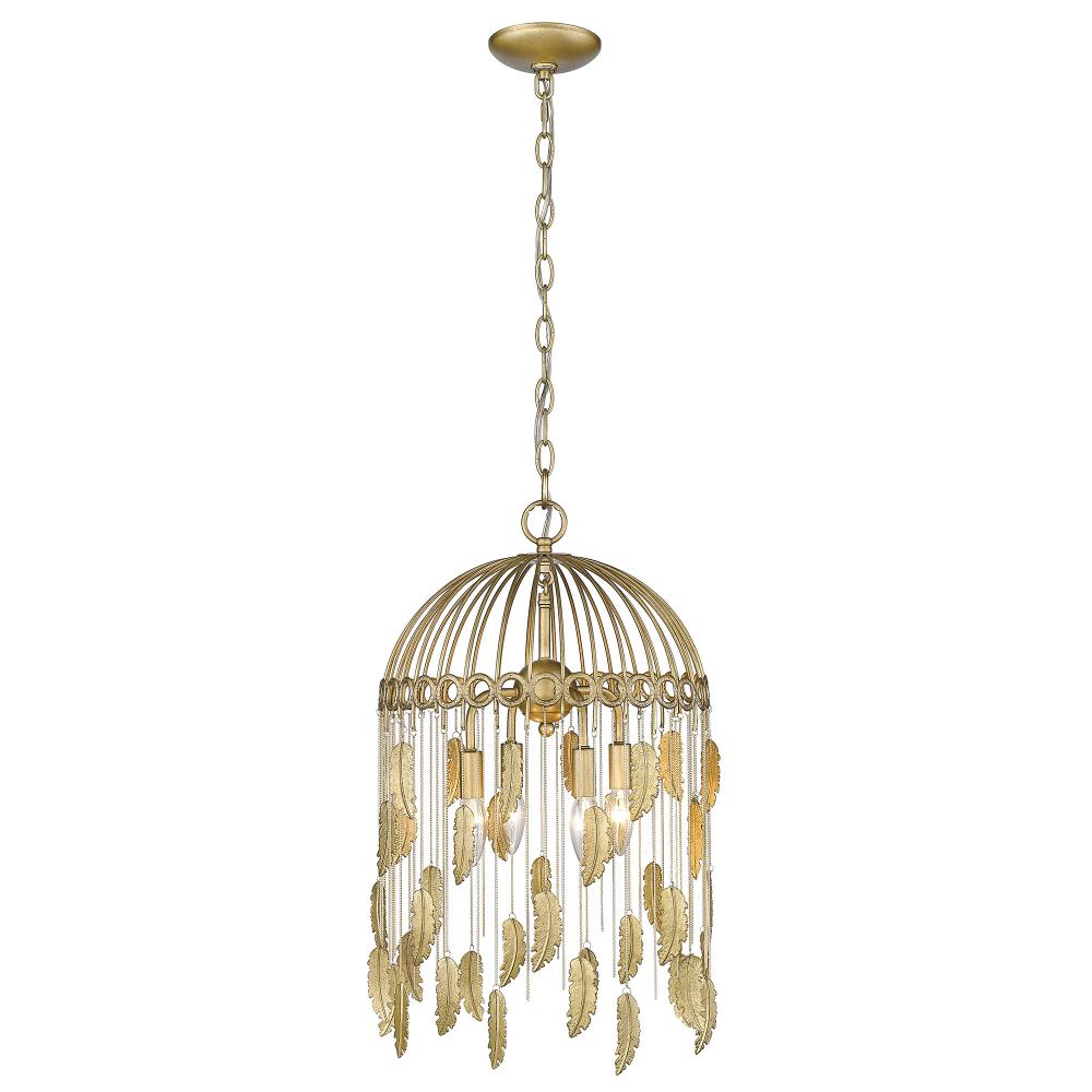 Aleta 4 Light Pendant in Vintage Fired Gold