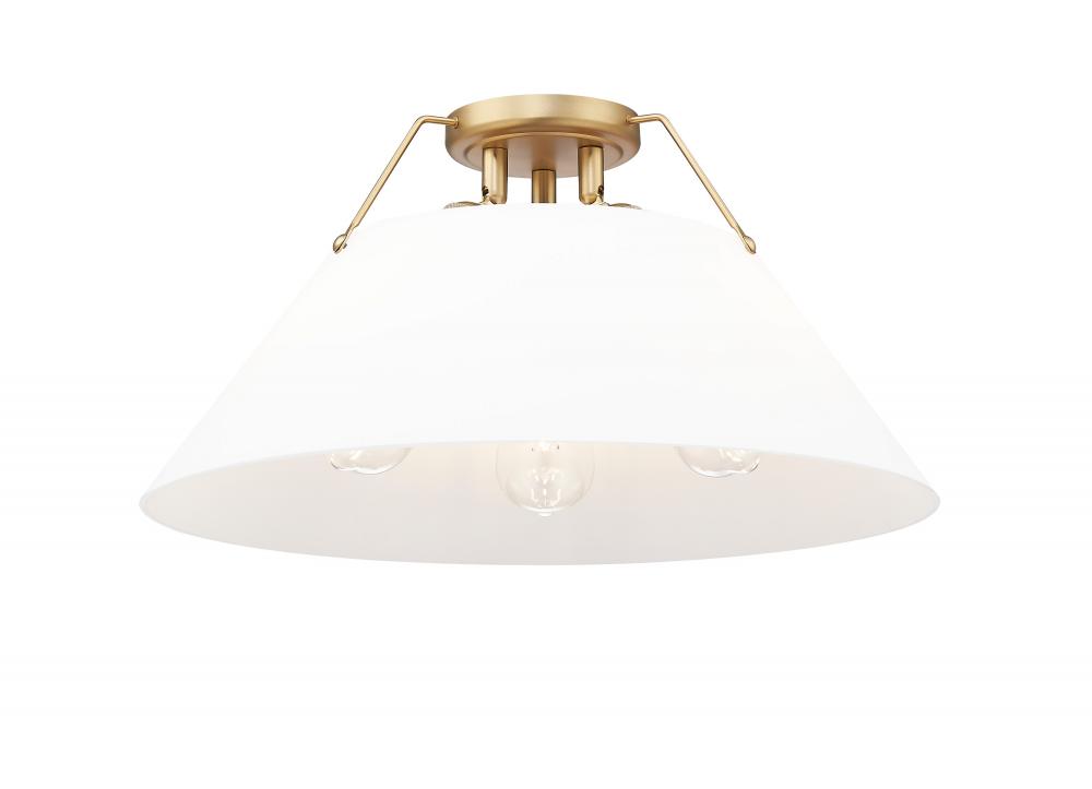 Orwell BCB 3 Light Flush Mount in Brushed Champagne Bronze with Opal Glass