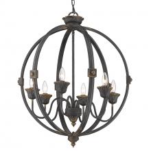 Golden 0892-6 ABI - Jules 6 Light Chandelier in Antique Black Iron