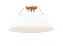 Golden 3306-3FM BCB-OP - Orwell BCB 3 Light Flush Mount in Brushed Champagne Bronze with Opal Glass