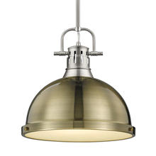 Golden 3604-L PW-AB - Duncan Large Pendant with Rod