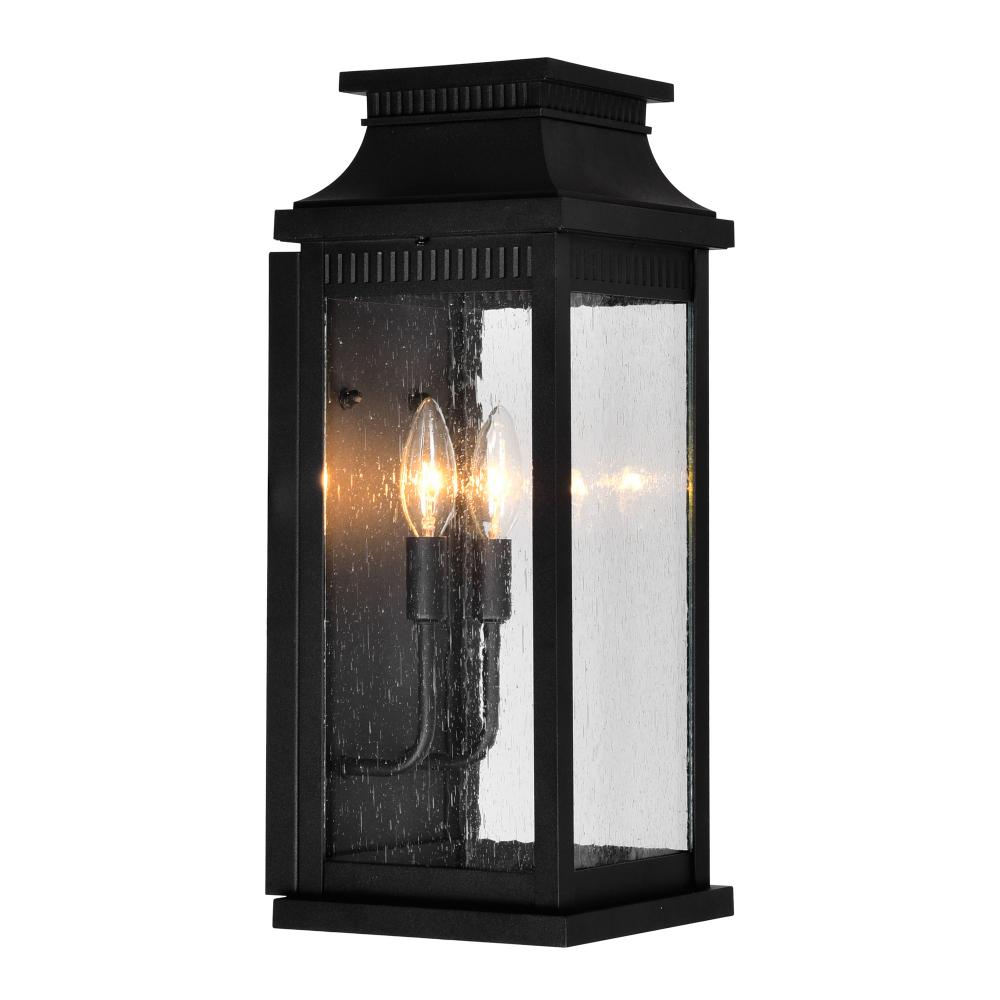 Milford 2 Light Outdoor Black Wall Lantern