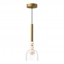 Kuzco Lighting Inc PD30505-BG/CL - Rise 6-in Brushed Gold/Clear LED Pendant