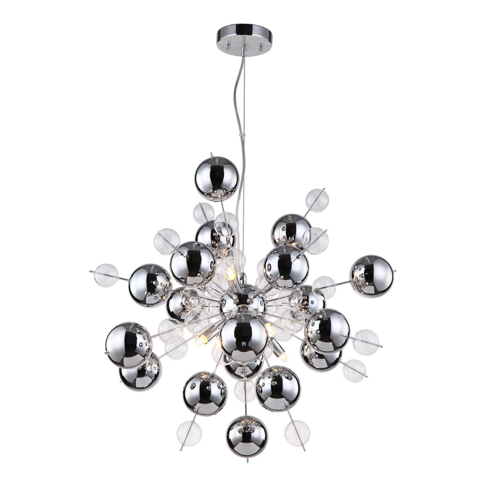 8-Light 24" Glass Globe Sputnik Chandelier