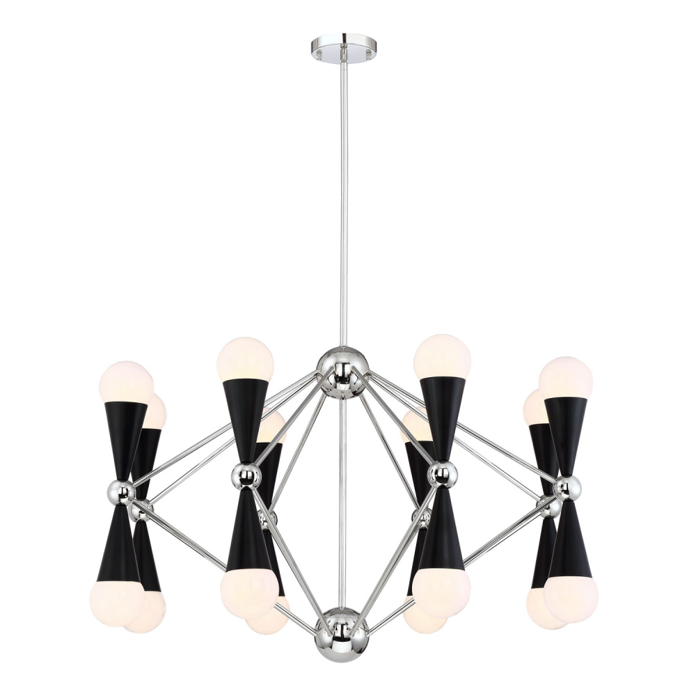 16-Light 36" Geometric Prism Decorative Chandelier