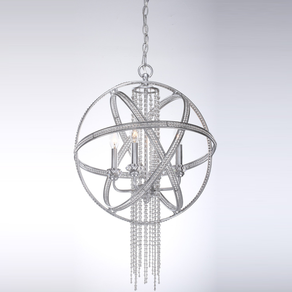 4-Light 18" Orbital Crystal Chandelier